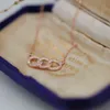 AAZUO 18K Pure Rose Gold Real Diamonds Drie Ring Hangende met Ketting Ketting Begaafd voor Dames Engagement Bruiloft Au750