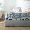 1 pc colchão capa listrada flor printered chapa de cama equipada com elegante posciel 160x200 duplas folhas para cama (sem fronha) 210626