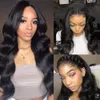 Frete grátis para novos itens de moda em estoque onda corporal Human Hair Wigs x transparente Wig Mulheres negras polegadas pré -arrancadas cabelos naturais