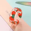 과일 패턴 수지 여성을위한 아크릴 청키 반지 다채로운 고리 보석 선물 mki