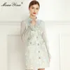 Fashion Designer dress Summer Women's Dress Long sleeve Jacquard Youth Beautiful Elegant Dresses 210524