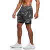 Zomer dubbele broek mannen sport casual camouflage ademende mesh fitness heren loopt training shorts 2in1