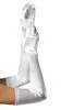 Rękawiczki ślubne długie imprezowe rękawiczki białe/czarny palec satyny do ślubnych akcesoriów ślubnych