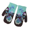 Kobiety zima Faux Cashmere ciepłe pełne palec rękawiczki Kwiatowe hafty rękawiczki T5Uf Five Fingers228i