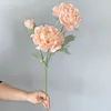 3 têtes pivoines artificielles soie fausse fleur pour mariage maison bureau fête hôtel fenêtre seuil décoration