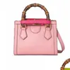5 Farben New Diana Bambushandtasche Markendesigner Tote Messenger Bag Quadratische Handtaschen G-Taschen Größe 21 * 16 cm