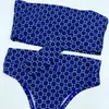 Sexy Women Summer Bikini Fashion Outdoors Underwear Breast Wrap High Waist Swimming Suit Full Letter Printed Swimsuit