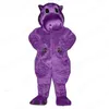 Costume de mascotte d'hippopotame violet Halloween de haute qualité personnaliser dessin animé en peluche hippopotame personnage de thème Anime taille adulte déguisement de carnaval de noël