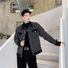 남자 재킷 2021 가을 겨울 레트로 패션 스트리트웨어 트위드 자켓 남성 한국어 가슴 짧은 느슨한 캐주얼 코트 겉옷