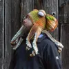 Caps & Hats Octopus Beard Hand Weave Knit Wool Men Christmas Cosplay Party Funny Tricky Headgear Winter Warm Couples Hat1