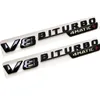 2st Glossy Black V8 Biturbo 4Matic Car Fender Emblem Sticker för Mercedes Benz5667824