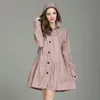 패션 가벼운 여성 비옷 모자 평신도 드레스 스타일 레인 코트 방수 레인웨어 재킷 210320