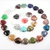 Natural Crystal Stone Party Favor Heart Heart Gemstone Ornaments Yoga Cura Decoração de Artesanato 30mm Livre DHL