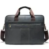 Men's Genuine Leather Business Bag Vintage Handbags Satchels Shoulder Large Briefcases Male Natural Bags