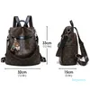 Designer- mulheres sacos anti-roubo mochila impermeável panda padrão com urso zipper rucksack senhora pu couro mulheres viajar sacos de ombro