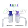 Beracky Dois estilos Full Weld Flat Round Bottle Beveled Edge Fumar Banger de Quartzo Com Vidro Girando Colorido UFO Carb Caps Terp Pérolas para Water Bongs Dab Rigs