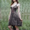 Ladies Lace Retro Tribal Pleated Dress Strappy Sexy Women Sling Short Large Size Woman Dresses For Casual