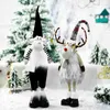 Duża Stojąca Lalka Elk Z światłami Christmas Gift Dla Kid Christmas Elk Doll Renifer Navidad Ozdoby świąteczne Wystrój domu 211109