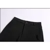 Wiosna Nowa Biuro Lady Eleganckie Casual Moda Wysoka Talia Szeroka Noga Czarne Spodnie Pełna Długość Pant Woman Hot Sales B83813F Q0801
