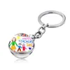 Happy Teatchers 'Day Glass Cabochon Keychain Letter Teacher Letter Ball dubbelzijdige tijd Gem Key Ring Handtas hangt mode-sieraden Will en Sandy