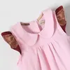 New Girl Dress Bambini Summer Striped Princess Party Dress Fashion Kids Flower Girl Abiti senza maniche Baby Girl Clothes Q0716