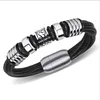 Pulsera de cuero multicapa con diseño de punk rock Accesorios de moda para hombres Q0719