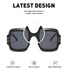 New 2022 Oversized Sunglasses Gradient Sun Glasses For Women Men Cool One Piece Brand Designer Female Brand Black Square Shades UV1204502