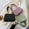 Bolso cruzado de cuero PU con patrón de cocodrilo y cadena para mujer, bolso de hombro femenino, Mini bolsos, bolsa cruzada de viaje