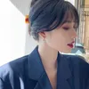 Minimalismo Retro Francés Romántico Metal Oro Pequeño Círculo Pendientes de aro Joyería coreana de moda para mujer Estudiantes Pendiente simple