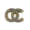 Marque Designer Double Lettre Broches Haute Qualité Incrustation Cristal Strass Chandail Costume Col Pin Mode Hommes Femmes Or Argent Broche Bijoux Accessoires