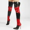 leather over knee boots pointed toes