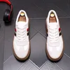 European Style Fashion 995 Party Wedding Leather Shoes Man Male Lace-Up Bekväm sport Sneaker Breattable White Casual Business Loafers B196