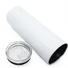 2 Stil 20oz Sublimation Straighttumbler Silber Weiß Tasse mit Metallstroh Vakuum Reisebecher Geschenke Sea Way DWA5249