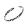 Bangle Retro Ancient Silver Color Ed Woven Armband Unisex Jewelry Fashion Opening Par Gift335n