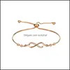 Link Jewelrylink Catena Figura 8 Parole Bracciale con perline per le donne Braccialetti Beautif Creativo regolabile Ragazza Moda Buoni regali fortunati Donna D