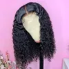 Perruques de dentelle bouclées longues noires de vente chaude avec des cheveux de bébé pour les femmes cheveux lâches perruques avant de dentelle de cheveux humains