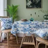 Masa bezi retro mavi dekoratif dikdörtgen masa örtüsü yemek kapağı mutfak obrus mantel mesa ev dekor yastık