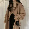 Trench Coats Women Khaki Winter Outerwear Elegant Loose Womens Long Coats Leisure Brithsh Style Retro Streetwear Solid Fashion 201027