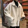 Uomo invernale in calde giacche da neve Moda lana bianca vestiti imbottiti in cotone Cappotti larghi casual Parka in cashmere Taglia M-2XL 210524