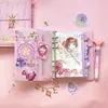 A6 Raccoglitore ad anelli Quaderni Sakura Pink Notebook Planner Journal Agenda Organizer Schedule Fai da te Diario personale Libro Regalo di cancelleria 210611