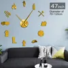 Muurklokken Giant Brandweermaker beroep 3D DIY Clock Firefighter Art Decor horloge Gift voor hem Size verstelbare kit decoratie