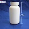 300pcs / mycket stor tom 400ml plast HDPE-flaska med skruvlock för piller tabletter kapselmedicin Candies Food PackagingGood Qualty