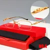 2021 Classic Fashion Square Gafas de sol Hombres Mujeres Exquisito Guepardo Logo Logotipo Óptico Levantamiento Pequeño Leopardo Plata Marcos de metal de oro Unisex con caja 045