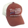 Chapéu bordado do boné de Donald Trump 2024 com cinta ajustável