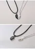 2 Pcs New Creative Necklace Wish Stone Lovers Splicing Lettering Magnet Necklace Love Gifts Men Women Pendant Neck Accessories