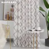 Napearl 1pc modern geometrisk faux linne gardin semi-heer jacquard kök kort sovrum vardagsrum fönsterbehandlingar 210712