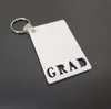 Sublimation Keychain Party Favor Love Grad Dad mamma Senior Nyckelkedja Creative DIY Present Blank MDF-nyckelringar