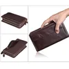 Wallet Genuine Leather Men Clutch Large Capacity Travel Purse for Passport Cover Business Handy Clutches Long