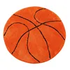 Kudde / dekorativ kudde Gullig runda mattan Fine Fiber Badrum Anti-Slip Living Room Rugs Cartoon Basketball Skid Resistant
