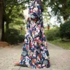 Zanzea kvinnor maxi lång Dr2021 vintage blommig tryck klänningar långärmad fickor casual lös vestidos plus storlek Bohemian robe x0529